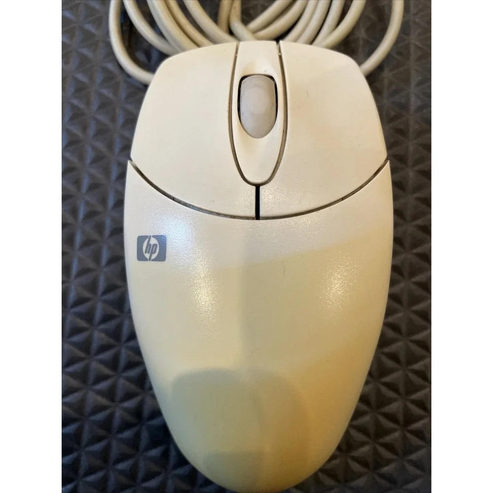 HP PS/2 Mouse 2-Button Scroll Wheel Serial Plug Logitech M-S48a Untested